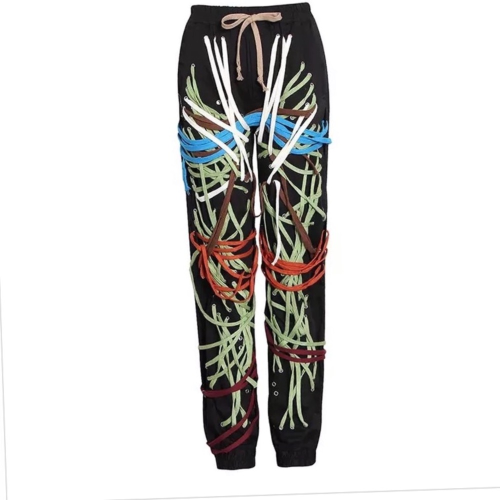 AKIRA LACED UP TIED UP CARGO PANTS